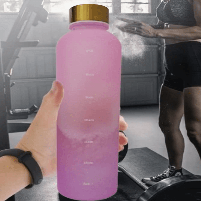 Gourde de sport - BottleTimeMarker™ - Rose&Violet - Gynefit