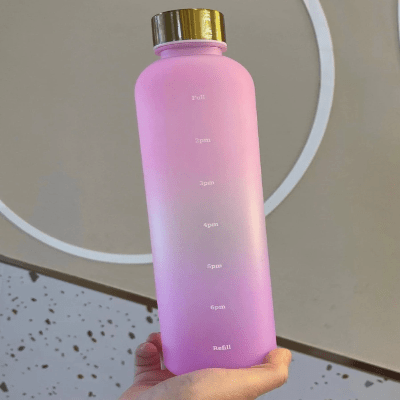 Gourde de sport - BottleTimeMarker™ - Rose&Violet - Gynefit