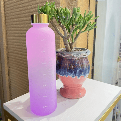 Gourde de sport - BottleTimeMarker™ - Rose&Violet - Gynefit