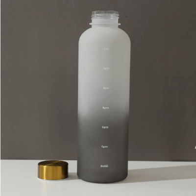 Gourde de sport - BottleTimeMarker™ - Gris&Noir - Gynefit