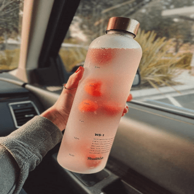 Gourde de sport - BottleTimeMarker™ - Blanc - Gynefit