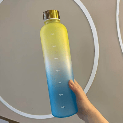 Gourde de sport - BottleTimeMarker™ - Jaune&Bleu - Gynefit