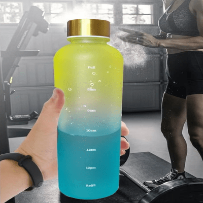Gourde de sport - BottleTimeMarker™ - Jaune&Bleu - Gynefit